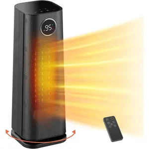 16 Inch 1500W Ceramic Desk Heater - 24H Timer, LED Display, Quiet Safe for Office Bedroom