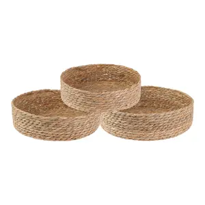 REGALWOVEN 3 Packs Wicker Storage Basket, Storage Cube for Organizing Container Bins for Shelves Cupboard Drawer, Woven Basket 10.2*3.1in/11*3.5in/12*3.9in