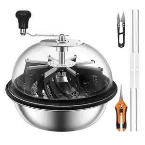 VIVOSUN 16 inch Bud Leaf Bowl Trimmer- Clear Visibility Dome, Sharp Stainless Steel Blades for Spin Cut & Solid Metal Gear Box, Hand Pruner Included (Upgraded Version)