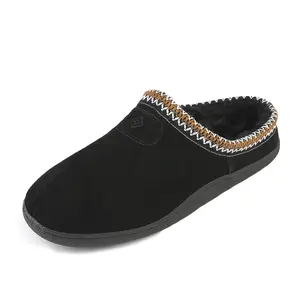 DREAM PAIRS Mens Scuff Slip on Fuzzy Faux Wool Lining Warm Indoor Outdoor House Slippers