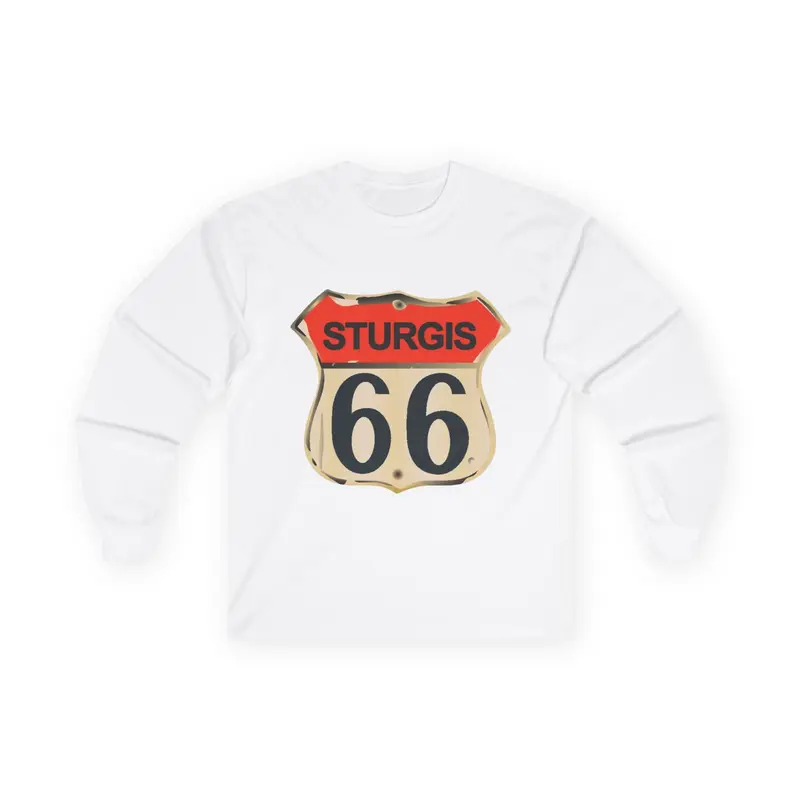 Vintage Retro Sturgis 66 Mom & Pop Long Sleeve Tee, Unisex Cotton Shirt, Harley Shop Tshirt, Motorcycle Apparel, Biker Gift Top Womenswear