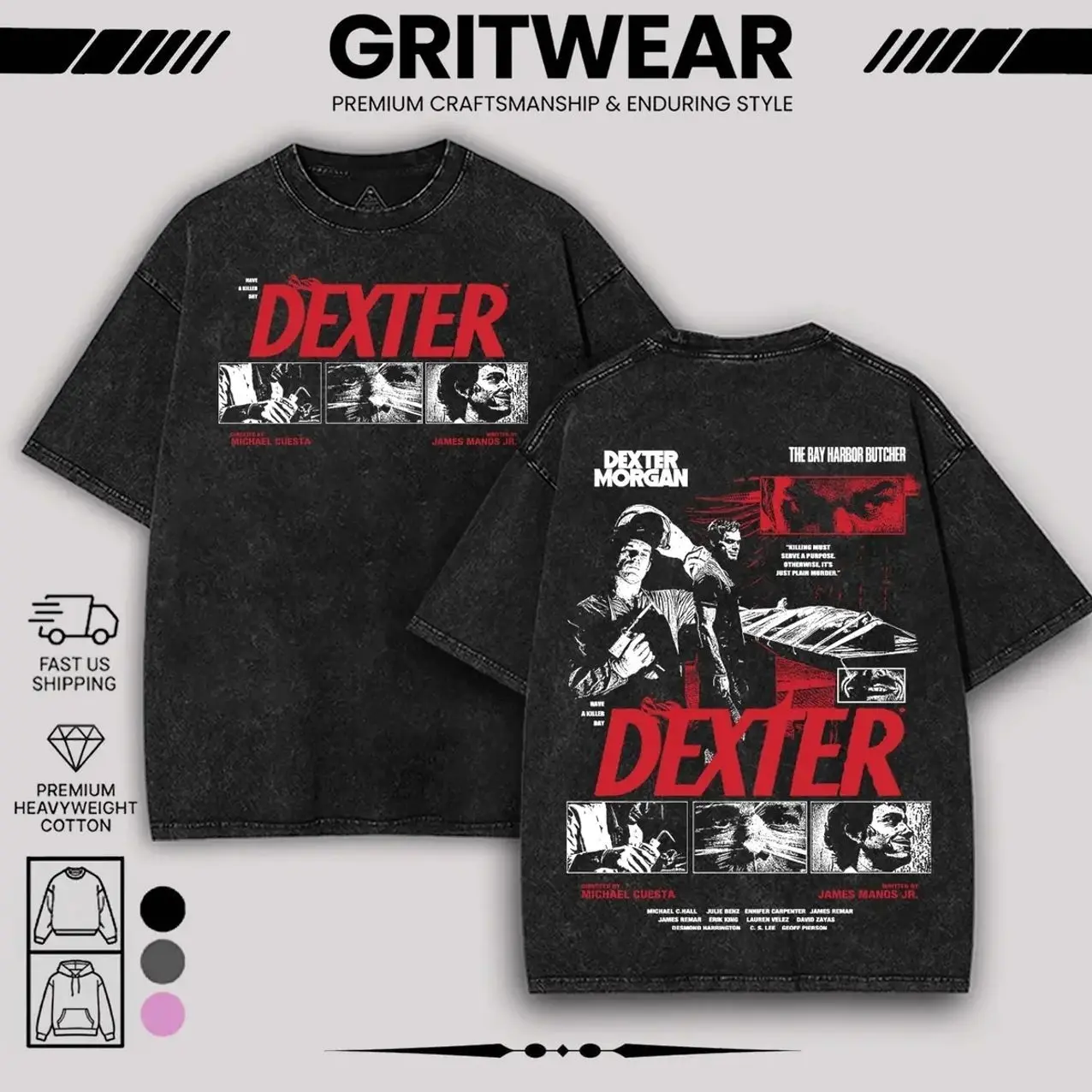 Dexter Morgan Movie Heavy Cotton Unisex Oversize Washed TShirt, Hoodie Graphic Streetwear Soft Crew Neck Tee, Perfect Dexter Morgan Gift ICY