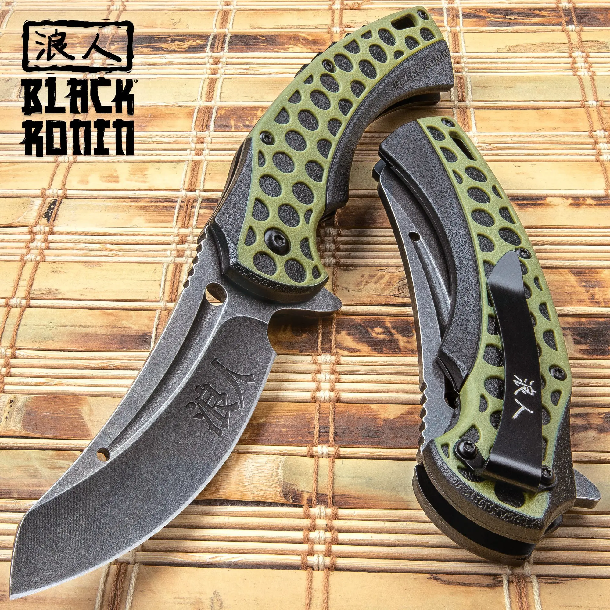 Black Ronin Hive Shuriken Tactical Assisted-Opening Pocket Knife - Stainless Steel Blade, Non-Reflective, Double-Injected Handle, Pocket Clip, Tactical Knives, Precision Camping Tool, Stainless Steel Tools