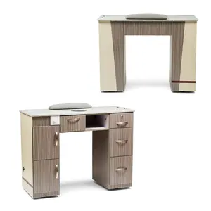 Nail Table - T91DE - with Vent Hood - Golden Galaxy Granite