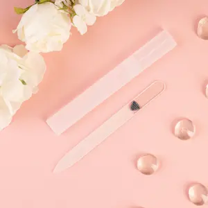 Bona Fide Beauty Czech Glass Nail File with Hard Case - Tempered Glass Manicure Tool for Gentle Shaping & Natural Nail Care, Double Sided Fine Grit, Reusable