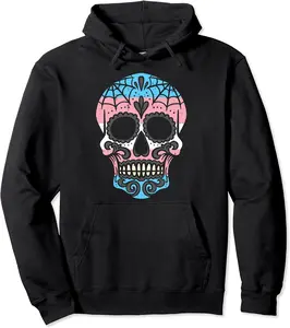 Transgender Sugar Skull Mexican Trans Pride Transsexual Gift Pullover Hoodie - Keylamartine Shop 78B08CC4RDZT