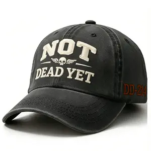 NOT DE*D YET Veteran Dad Hat – DD214 Military Style Adjustable Cap for Men, Perfect Gift For Dad Low Profile Dad Hat Pigment Dyed