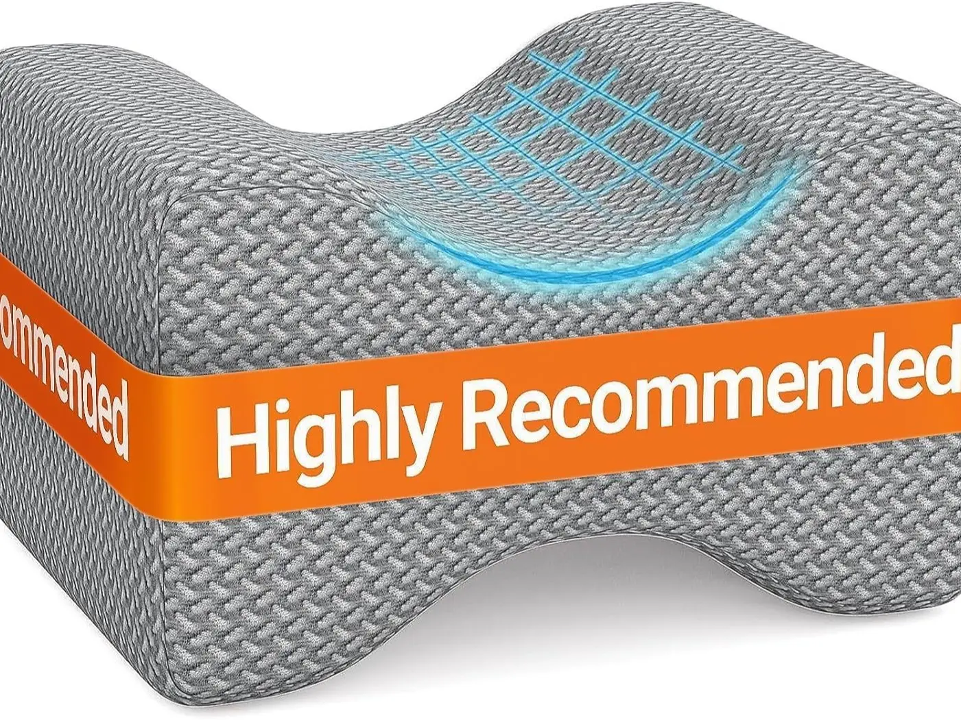Memory Foam Knee Pillow, Knee Pillow for Side Sleepers, Leg Pillows for Sleeping Blood Circulation, Elevation Pillow for Spine Aligning, Sciatica, Back, Hip, Knee, Ankle Pain, Grey