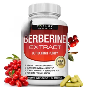 Berberine HCL Supplement 1800mg - 97% Tested Ultra High Purity Natural Extract, Non-GMO Vegan, Supports Healthcare & Overall Health, 90 Capsules for Men & Women
