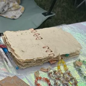 Mini New Moon Manifestation Journal - Handmade Paper with Herbal & Floral Selections for Love Peace Abundance & Wealth - A6 Size