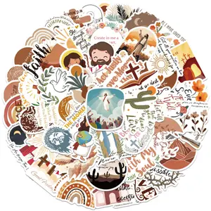 204pcs Bible Stickers Bohemian Style DIY Graffiti Journal Phone Cup Waterproof Decorative Stickers Set for Scrapbooking Crafts