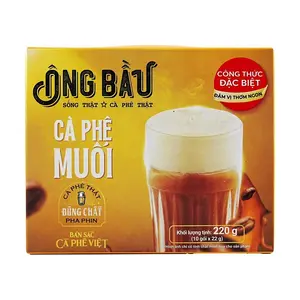 ONG BAU Vietnamese Salted Instant Coffee - Rich Flavor, 10 Sachets (220g) - Unique Sweet & Salty Brew