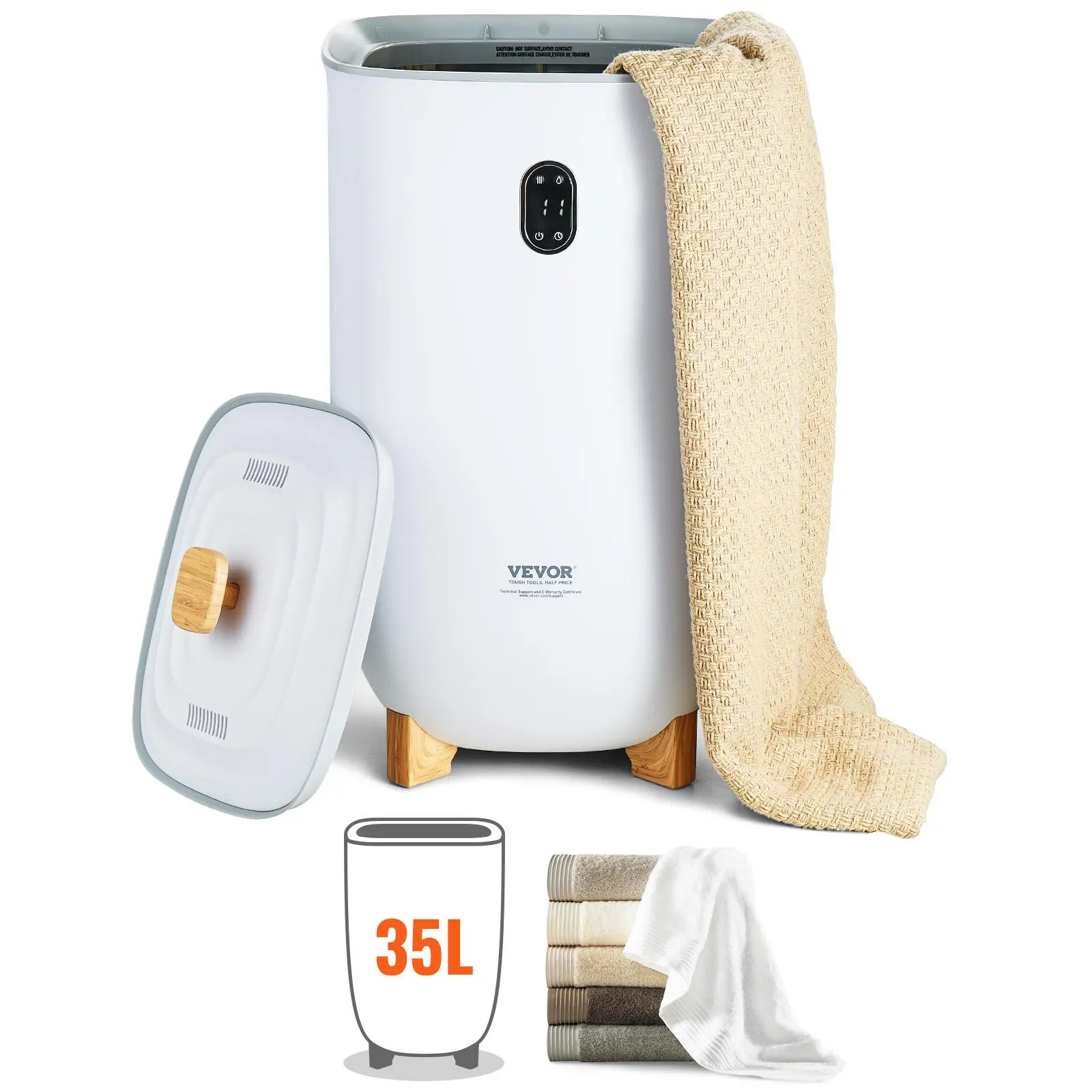 【Summerfinds】VEVOR Towel Warmer 35L Towel Warmer Bucket with Drying Modes(2-5h)Heating Mode 20/40/60/90 Min Auto Shut OffLED ScreenLuxury Large Towel Warmer for BathroomSpaBathrobeBlanket & Pajama
