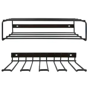 Heavy Duty 2-Tier Wall Mount Power Tool Holder, Anti-Slip Drill Storage Rack Holds Up To 50LB for Garage Workshop Organization