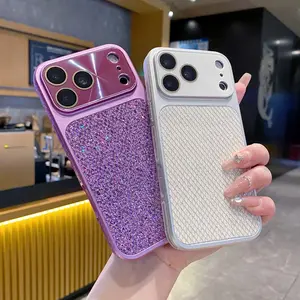 INS Luxury Glitter Bling Phone Case For Apple iPhone 17 16 15 14 13 Pro Max Fashion Camear Lens Shockproof Protective Hard Proteciton Cover