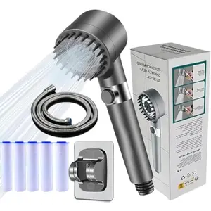 Filtered Shower Head with Handheld - High Pressure Water Saving Showerhead for Hard Water - 4-Piece Set with Filter & ON/OFF Switch