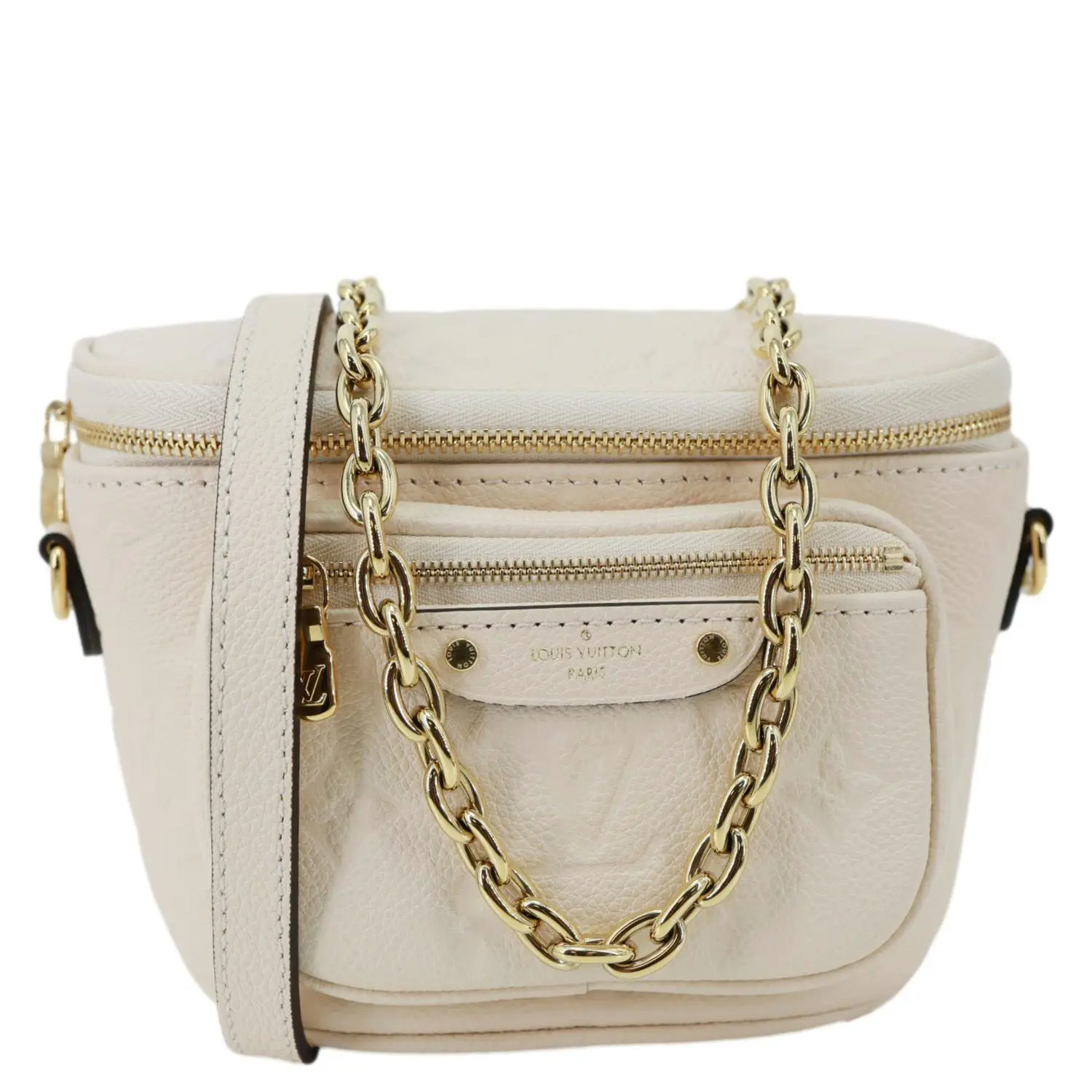 Pre-owned Louis Vuitton Leather Shoulder Bags Mini Monogram Empreinte Bumbag Cream