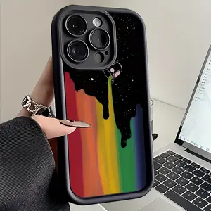 Phone case for iPhone 16 Pro Max 15 Plus 14 13 12 11 XR XS Rainbow Dye Shockproof Silicone TPU Bumper Drop Protection Soft Cover
