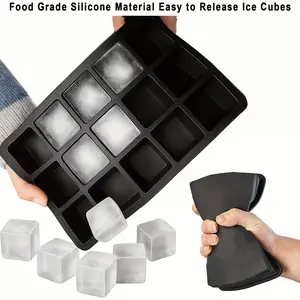 Food Grade Silicone Ice Cube Mold with Leak-Proof Lid, Stackable, Dishwasher Safe, Portable, Ideal for Cocktails, Beverages, Outdoor Meals