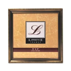 Lawrence Frames  Lawrence Frames Antique Brass 5x5 Picture Frame - Bead Border Design