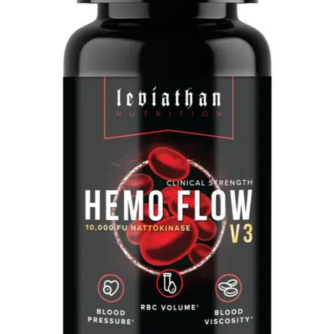 Leviathan Nutrition Hemo Flow | Blood Pressure & Heart Health Supplement- Hematocrit, and Blood Viscosity Supplement with Vitamin C & Black Pepper Extract (60 Capsules)