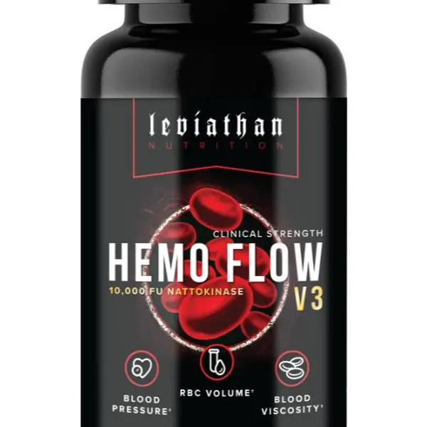 Leviathan Nutrition Hemo Flow | Blood Pressure & Heart Health Supplement- Hematocrit, and Blood Viscosity Supplement with Vitamin C & Black Pepper Extract (60 Capsules)