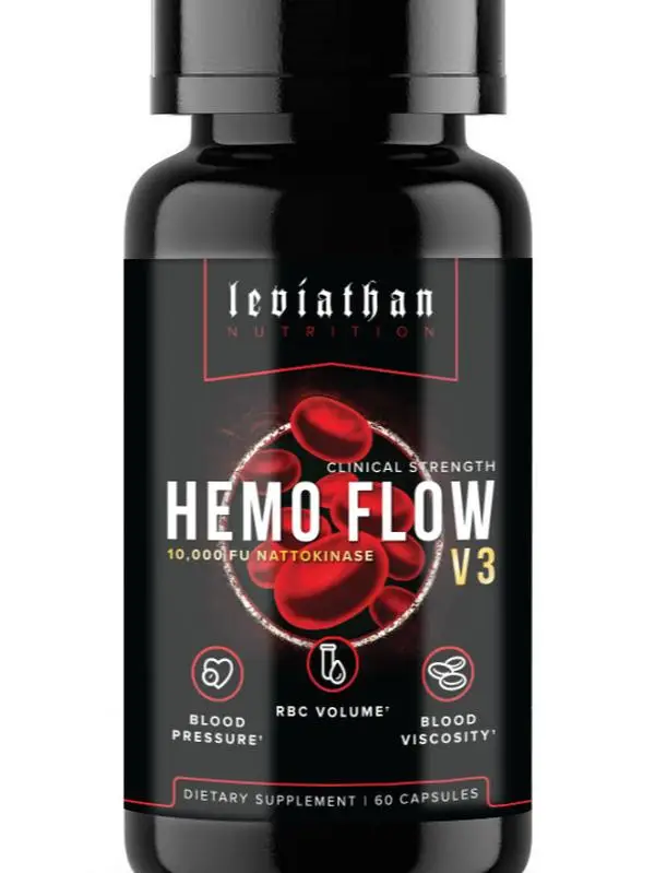 Leviathan Nutrition Hemo Flow | Blood Pressure & Heart Health Supplement- Hematocrit, and Blood Viscosity Supplement with Vitamin C & Black Pepper Ext