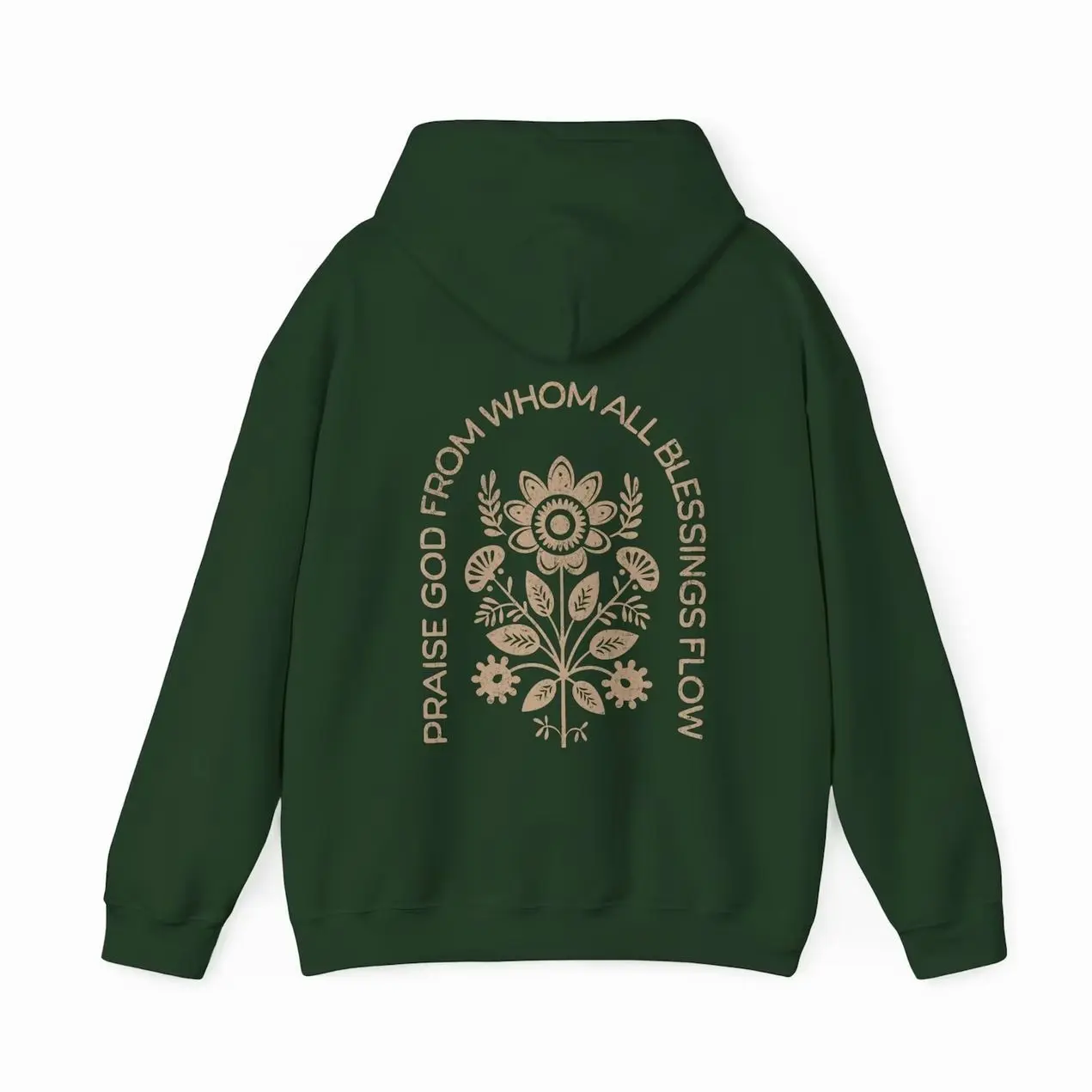 Praise God Hymn Scripture Christian Hoodie Graphic Back Print Idea Baptism Worship Gift for Christians Hoodie Pullover Oversized