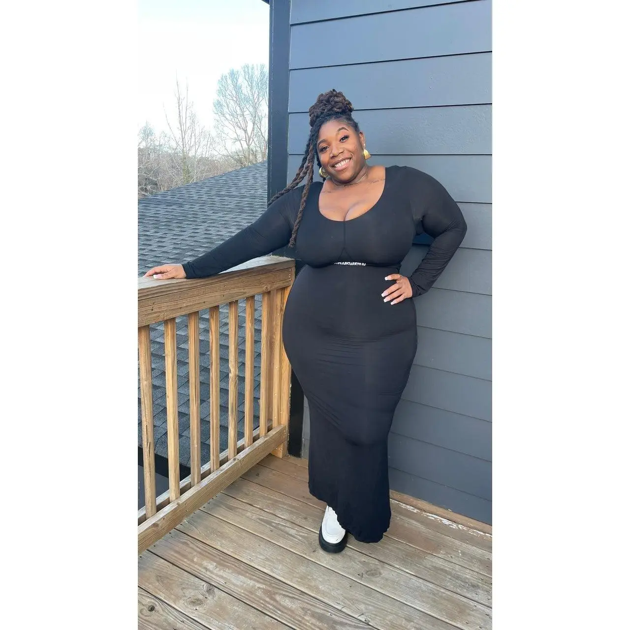 CurvysIsWorthy Longsleeve Shapewear Dress Black Knee Length with Customizable Embroidery, Modal Fiber, and Tummy & Butt Enhancing Features - Blue, Womenswear - TikTok Shop CurvysIsWorthy Longsleeve Shapewear Dress Black Knee Length with Customizable Embroidery, Modal Fiber, and Tummy & Butt Enhancing Features - Blue, Womenswear - TikTok Shop