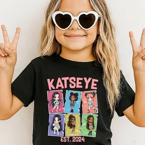 Katseye Music Youth, Kpop Katseye Est 2024, Kpop Fan Gift, Katseye Kids, Beautiful Chaos Top, Midnight Green Tee, Adult and Youth T-Shirt