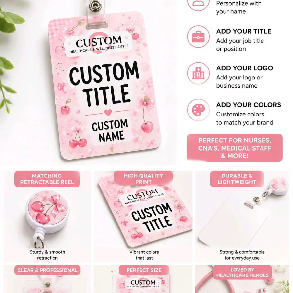 Personalized Employee ID Badge with Custom Badge Reel – Customizable with Your Name, Job Title, and Company Logo