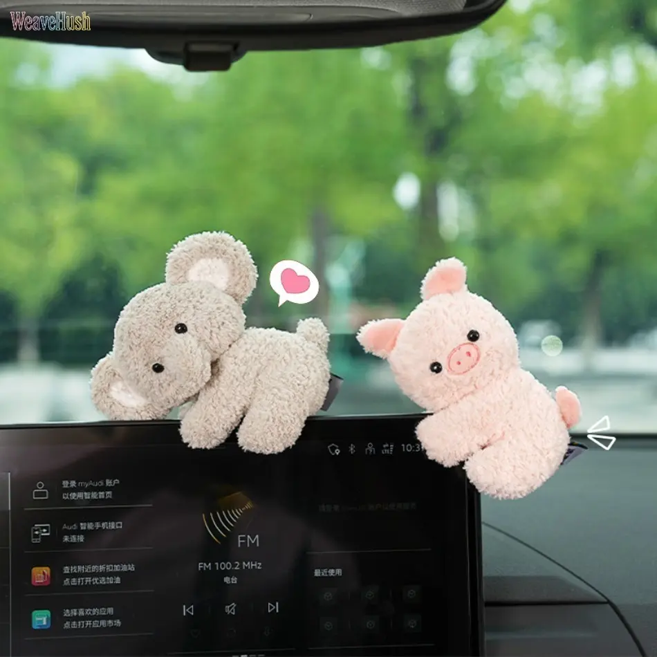 Cute PU Leather Mini Decompression Doll - Indoor Recreation Stress Relief Figurine, Girly Car Decor, Car Accessories for Central Control/Dashboard, Desk/Computer Monitor, Accessories For Car