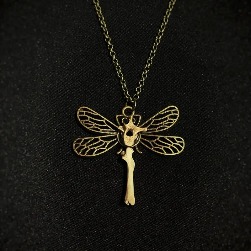 Dragonfly Vole Bone Pendant