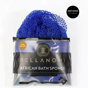 Bellanomi African Exfoliating Net Sponge Ethically sourced from Nigeria Firm Texture for Smoother Softer Skin, Premium Body Scrubber
