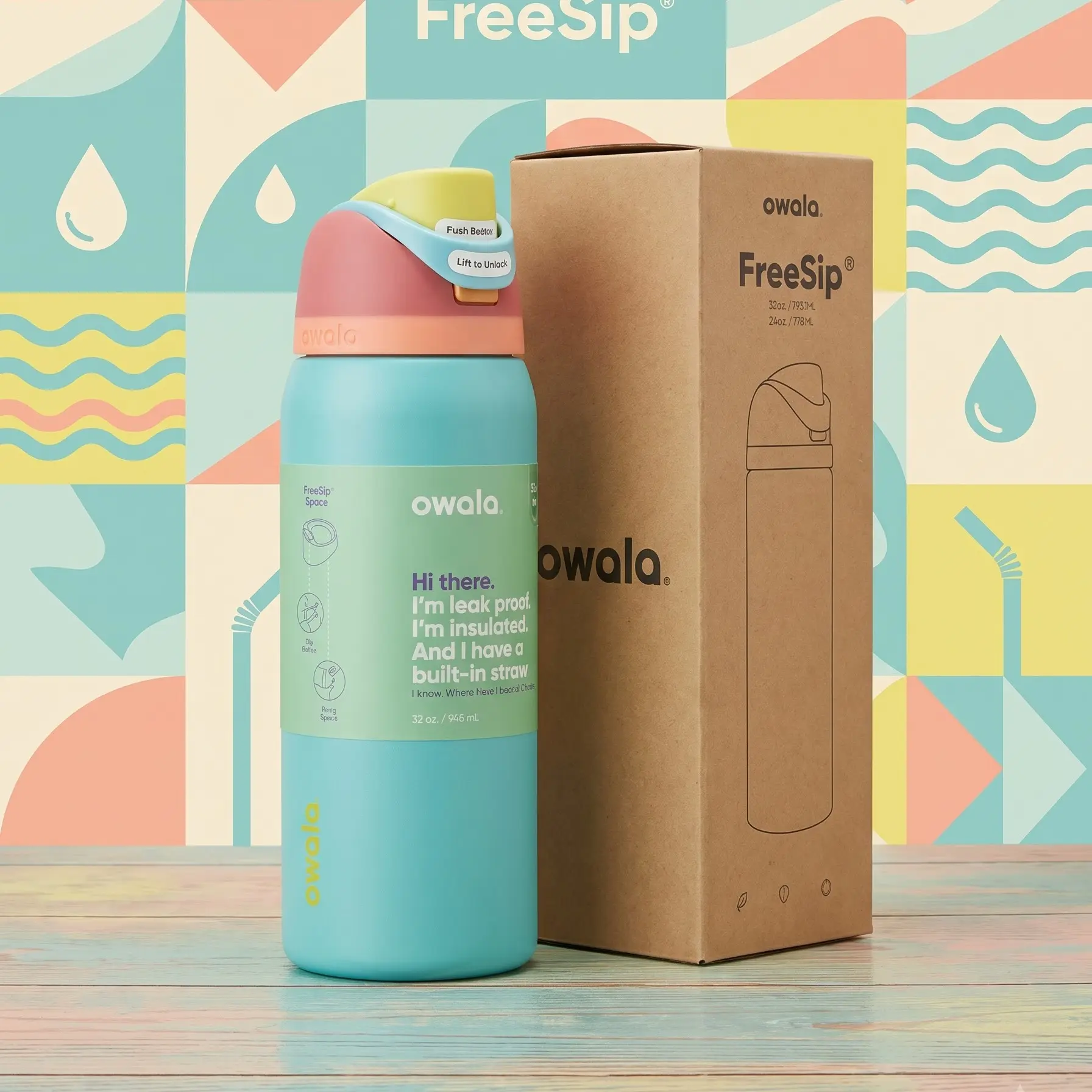 Owala FreeSip 32oz Stainless Steel Water Bottle Insulated Leakproof Bottle for Everyday Use
