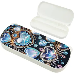 DIY Diamond Painting Pencil Case Multifunctional Storage Box Diamond Art Painting Pencil Box Kits for Pens Brushes Accessories Travel Pencil Case