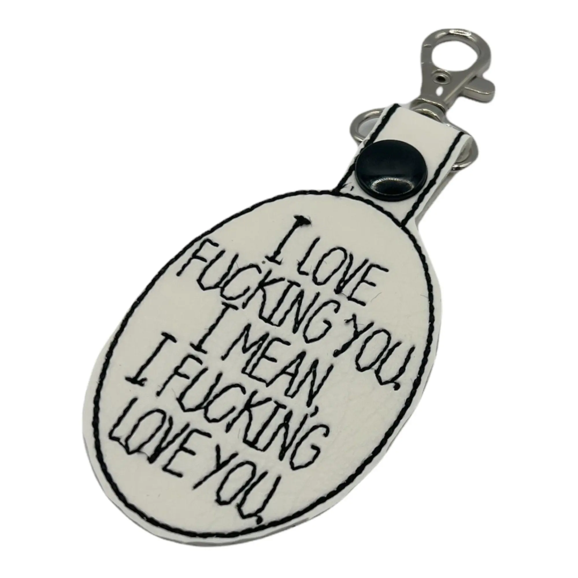 Darn Autocorrect Keychain, Embroidery I love fucking you, I mean I fucking love you key fob, gift for him, Valentine's Day, boyfriend