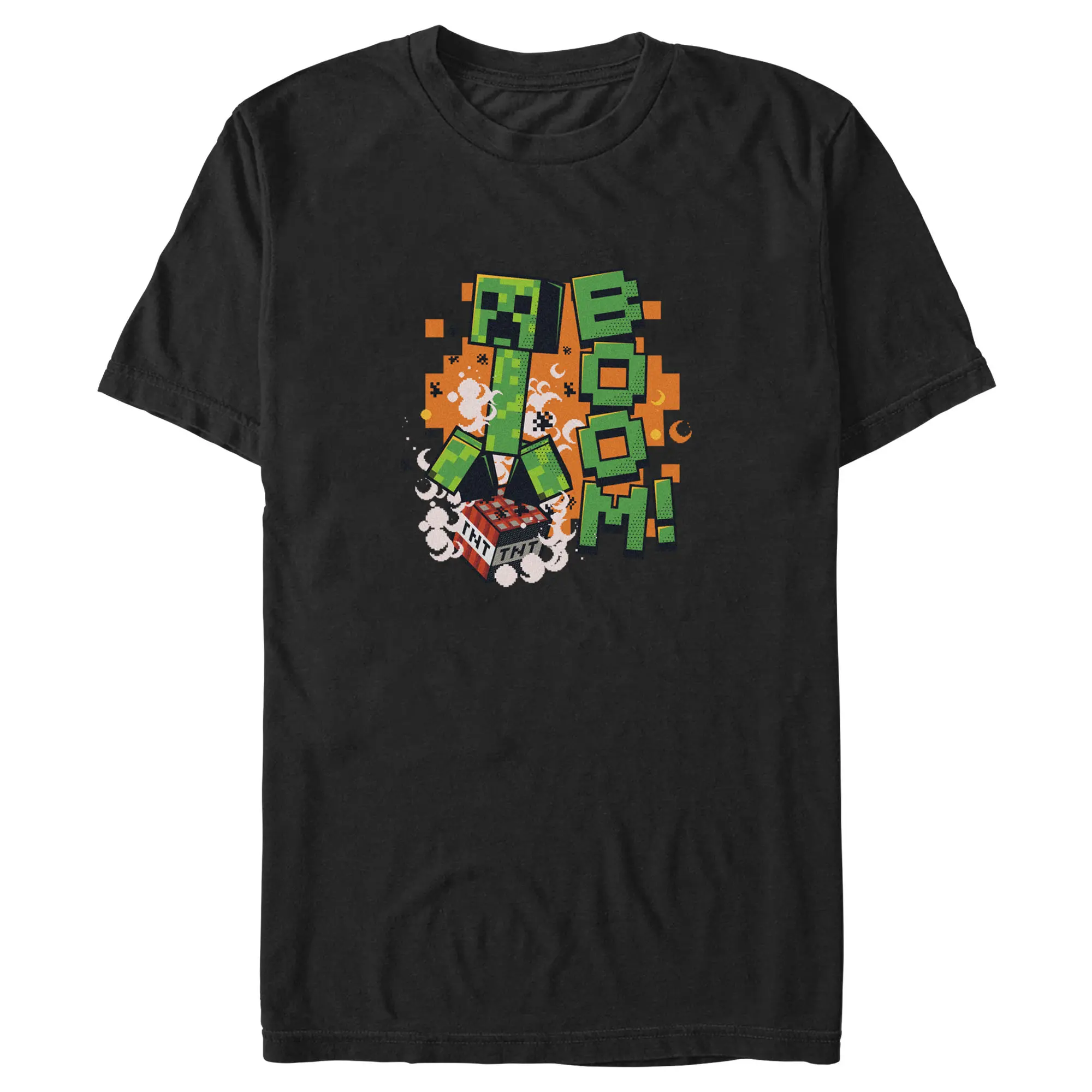 Men's Minecraft Creeper TNT Boom T-Shirt, Shortsleeve, Apparel