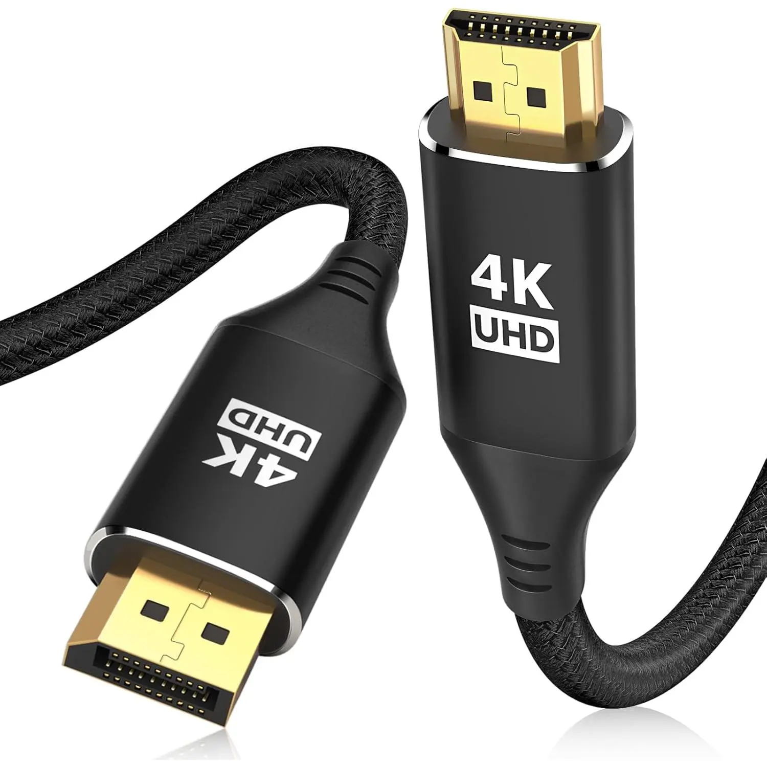 DisplayPort to HDMI 4K Cable 20FT, [Aluminum Shell, Nylon Braided] High Speed (1440P 60Hz, 1080P 120Hz) Uni-Directional DP to HDMI Cord Compatible for Dell, HP, Insignia, Samsung