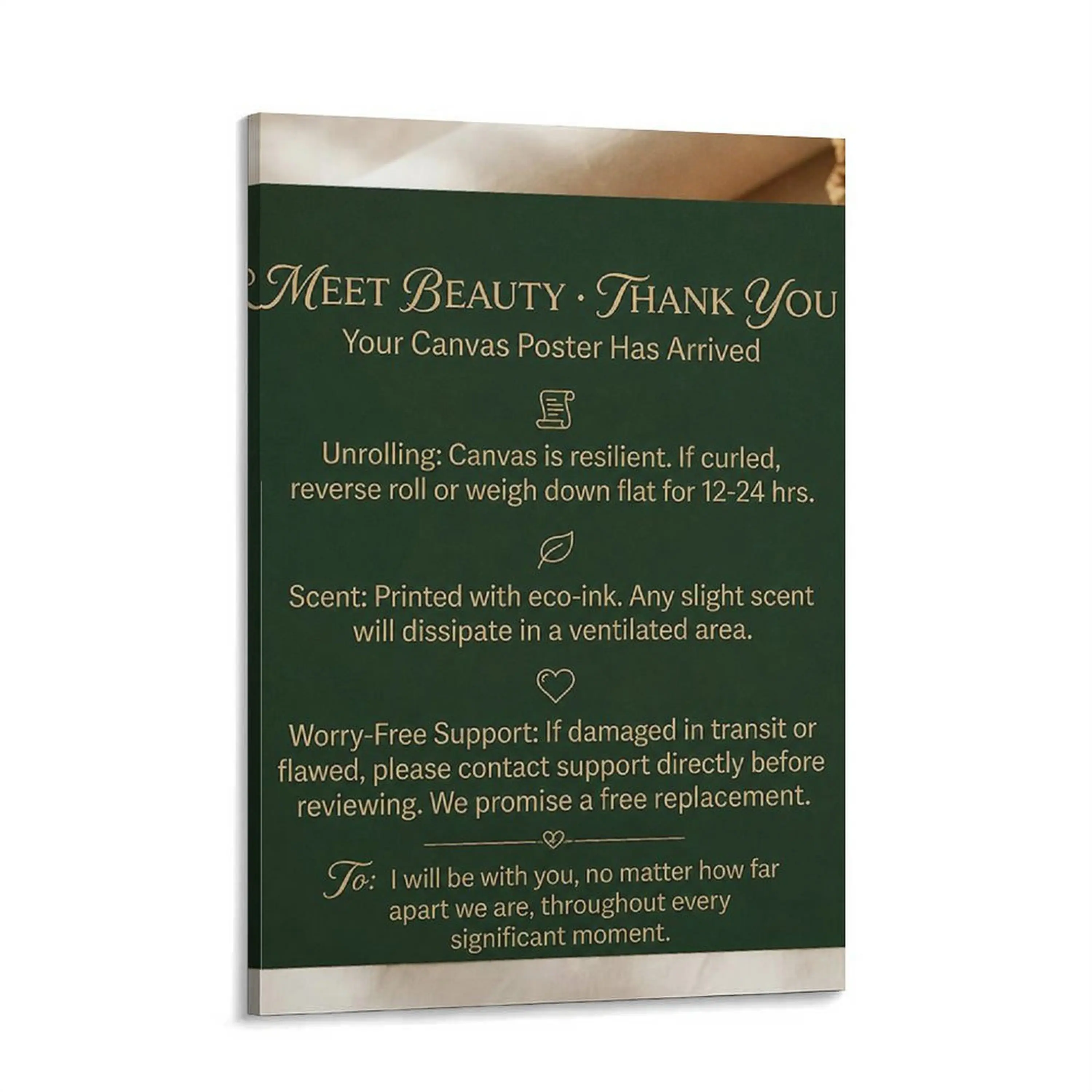 After-Sales Warranty Certificate for Canvas Wall Art & Home Poster Prints Home Decor Products Decoration