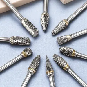 10-Piece Double-Edge Tungsten Carbide Rotary File Set - 3mm/6mm Precision Sizes, for Wood & Metal Grinding, Polishing, Drilling - Professional, Durable Tools for Electric Engravers, Mechanical Repair, Model Making & Furniture Finishing