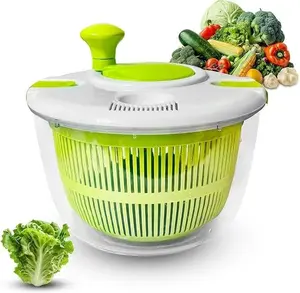Salad spinner, vegetable and fruit washing dryer, lettuce spinner, for washing fruits, vegetables, pasta, green, 5L