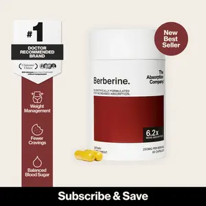 Absorption Company Berberine Supplement | 6.2x Better Absorption for Blood Sugar, Weight Management & Metabolism | No GI Distress, 30-Day Supply