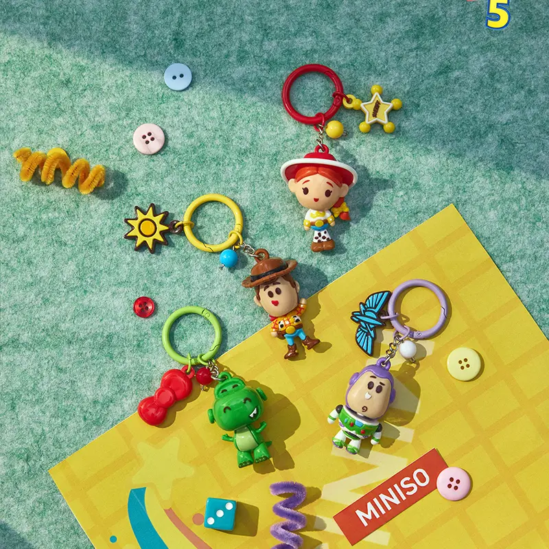 MINISO x Disney Pixar Toy Story Bobble Keychain Charm | Cute Wobbling Character Bag Pendant for Backpacks, Keys, Purses & Gifts