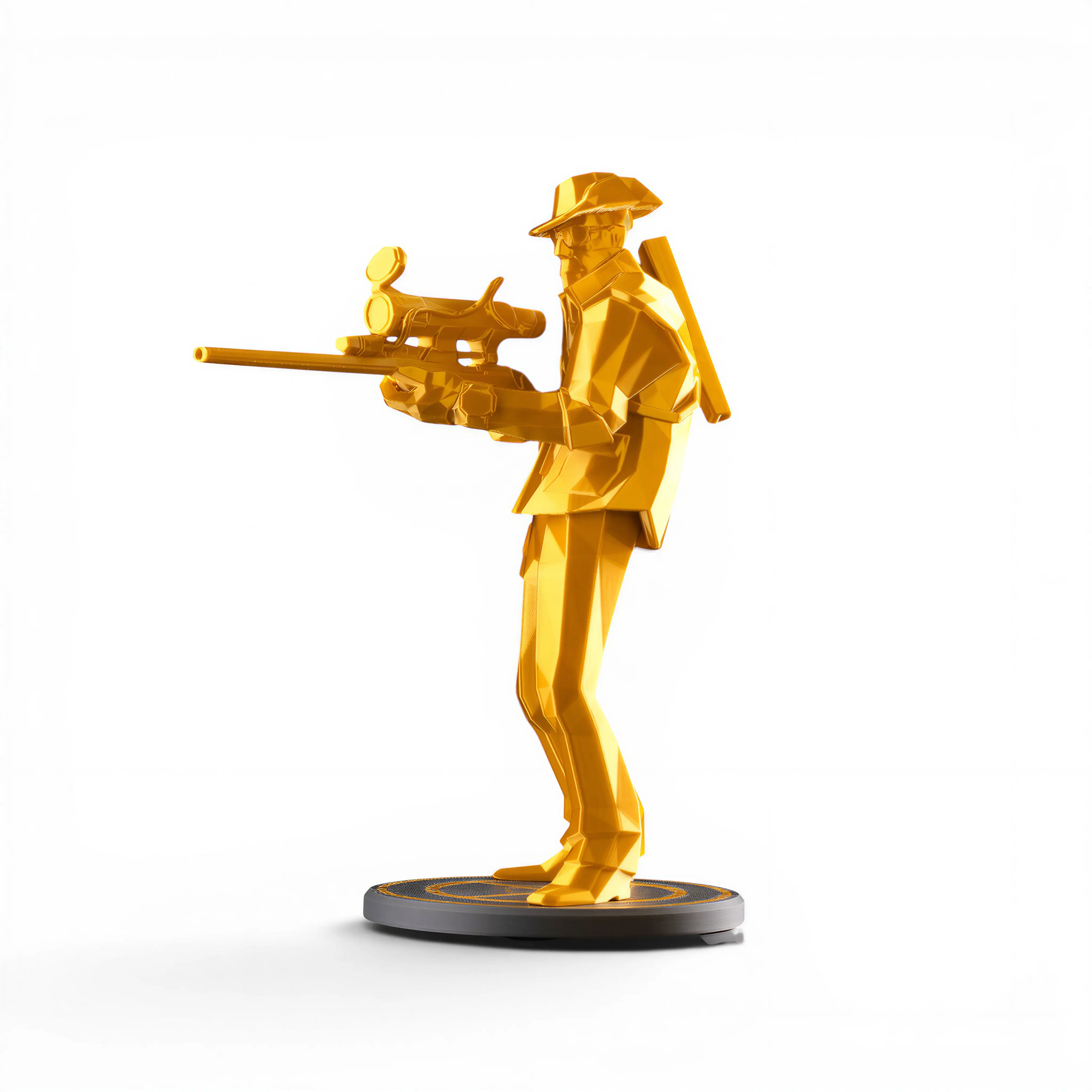 TF2 Sniper Figurine, 3D Printed Low Poly Team Fortress 2 Sniper Statue