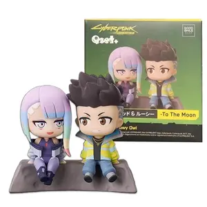 8CM Anime Cyberpunk: Edgerunners Figure David Martinez Lucy Qset To The Moon Sitting Figure Toy Acton Figure Set Doll Gift