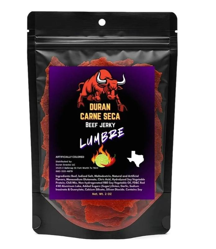 Tizon Lumbre Carne Seca - Spicy Fuego Beef Jerky Snack, Premium Mexican-Style Dried Beef, 2oz Resealable Pouch, No Added Hormones, USA Made