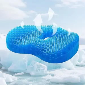 Cool Honeycomb gel Cushion, Silicone Summer Cushion Ice Cushion Ergonomic Design Good for Outdoor Canoe Inflatable Canoe Canoe Canoe Car Office Multi Scene Application Cool, Comfortable and Breathable