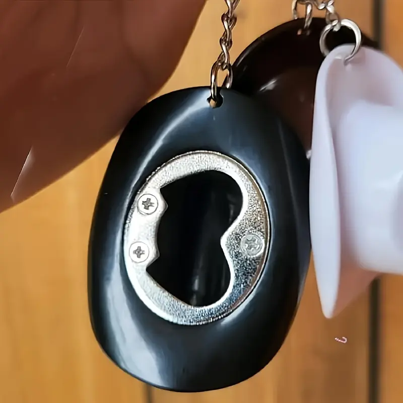 Bottle Opener Keychain, Western Cowboy Hat Metal Male Accessory, Durable and Portable Key Ring, Unique Country Theme Gift for Men, Keychains, Unique Gifts For Man