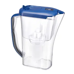 Compact Fridge‑Friendly Water Filter Pitcher Jug, Removes Chlorine Heavy Metals Limescale Odors with Essential Minerals Retained, Built‑in Filter Replacement Timer for Clean Fresh Drinking Water